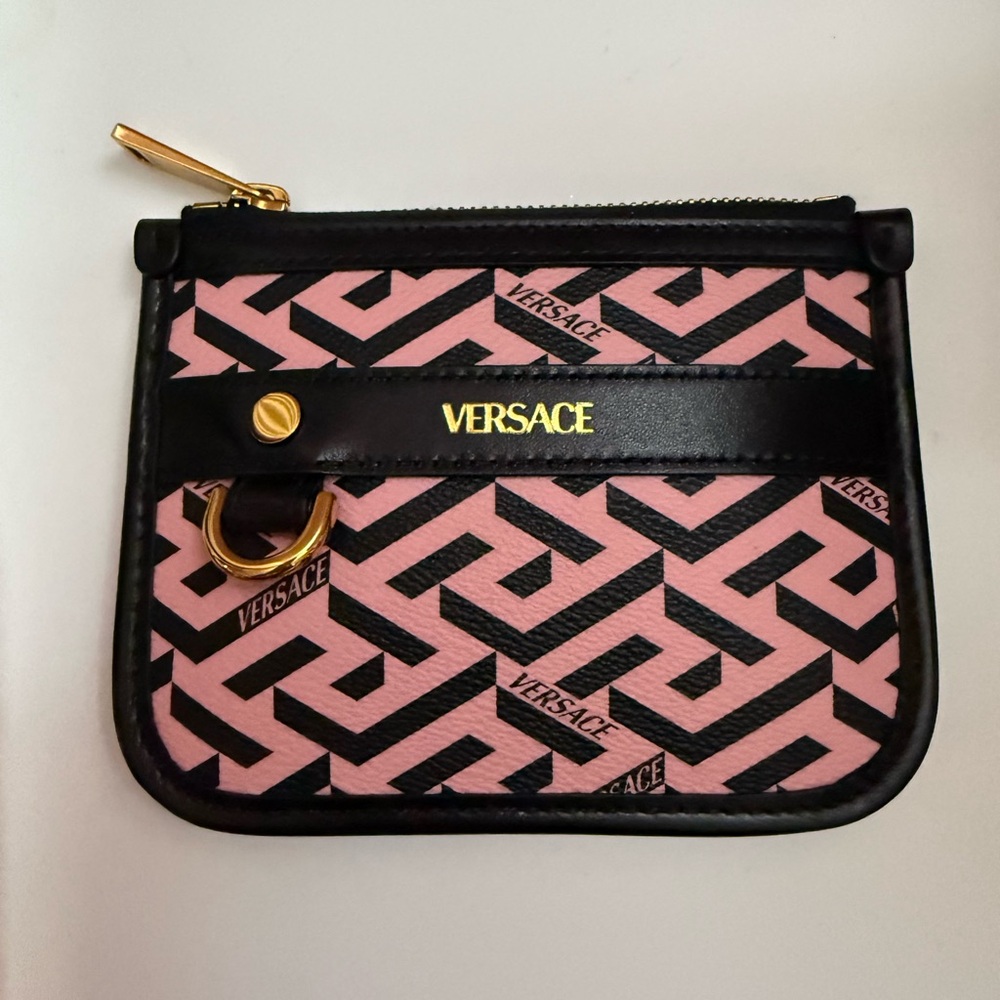 Versace La Greca Signature Modular Pouch - Pink